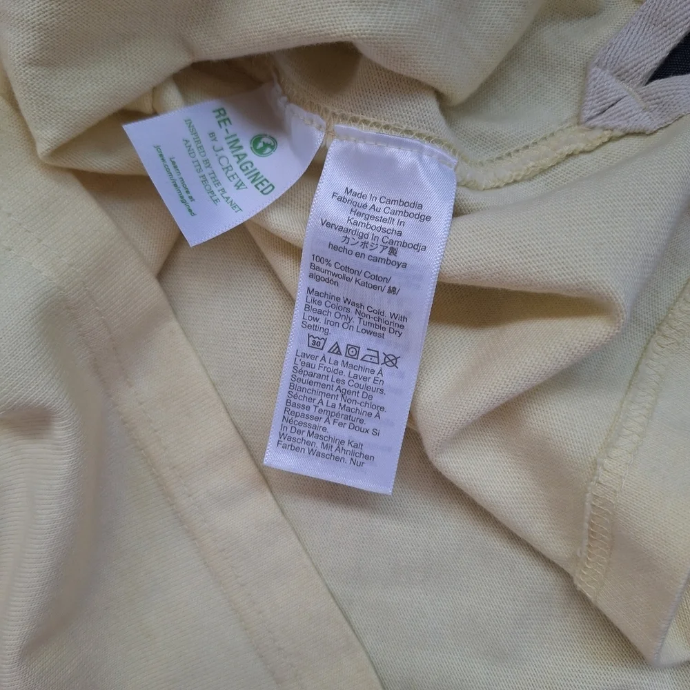 J.Crew Mens Rugby Crewneck Shirt Multistripe Short Sleeve M Medium 100% Cotton